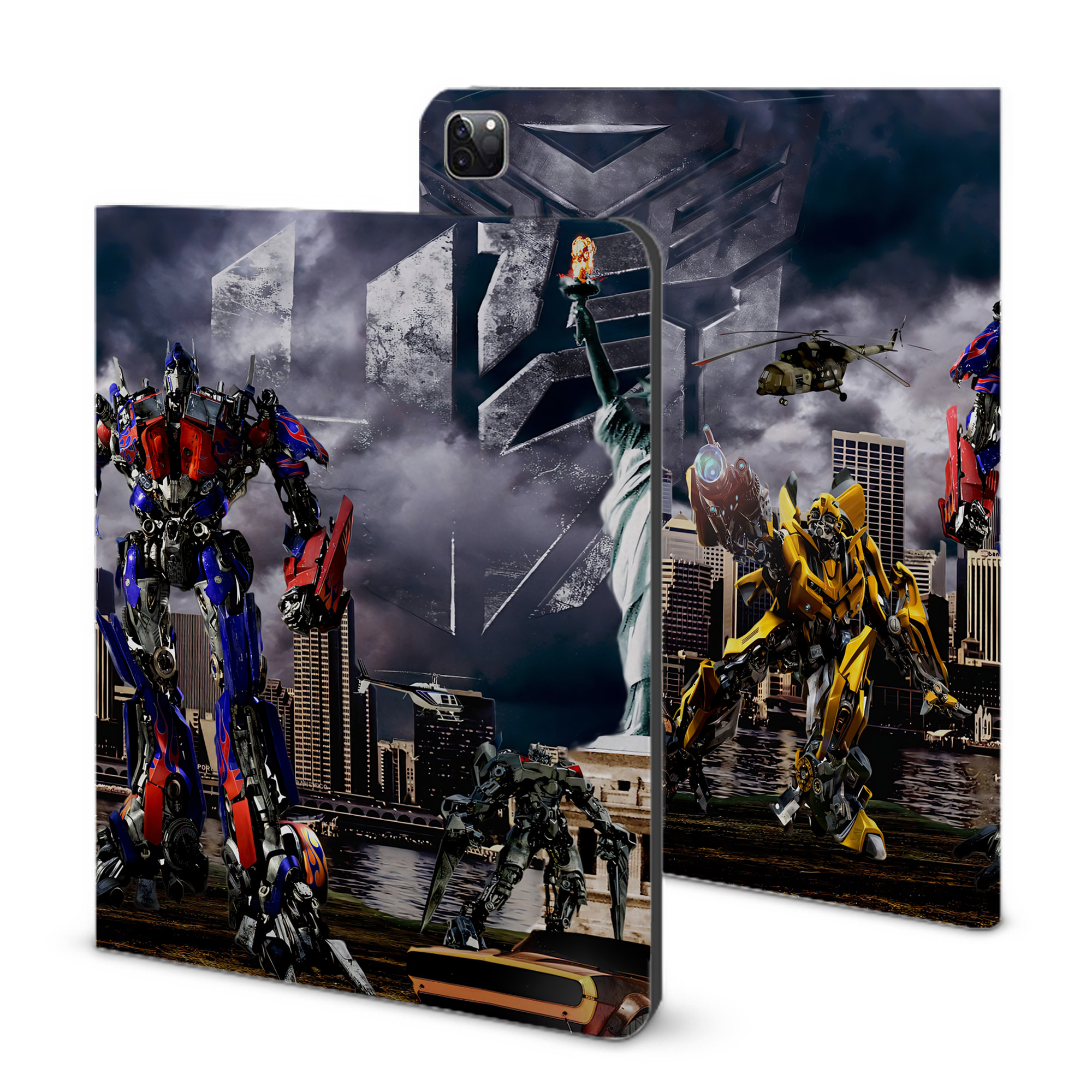 （画像用） Transformers トランスフォーマー IPad ケース ブック型 PUレザー TPU 耐衝撃 軽量 薄型 ペン収納なし 全面保護 IPad 各モデル対応